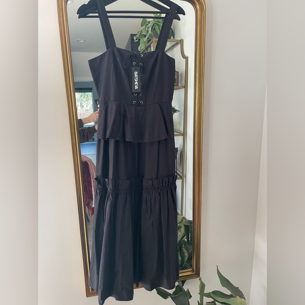 Batsheva Black Corset-Style Dress